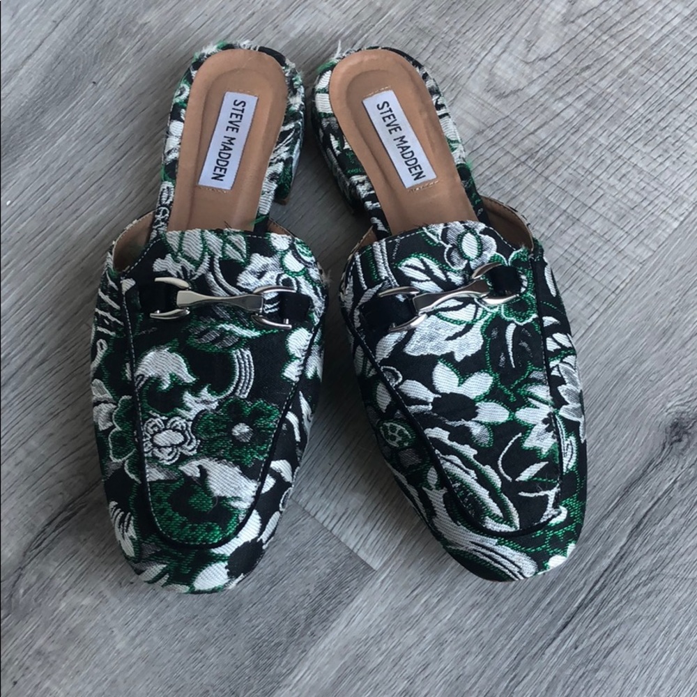 Green Printed Steve Madden Mules